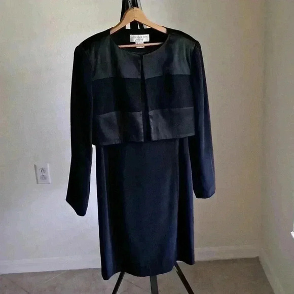 Dress TWO PIECE COLOR BLOCK IN BLACK JONES NEW YORK - Picture 2 of 10